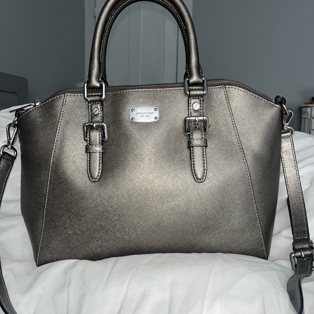 Michael Kors Metallic Gray Satchel